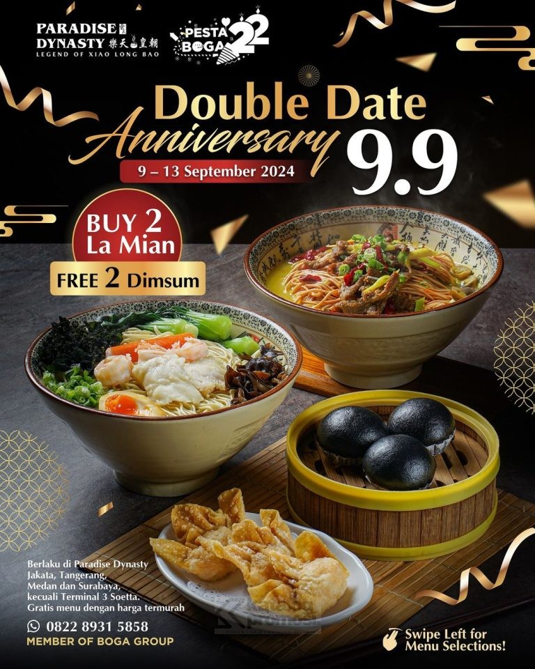 Promo 9.9 Paradise Dynasty GRATIS 2 DIMSUM