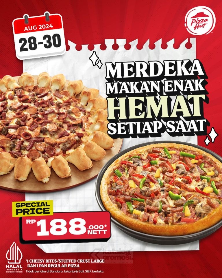 Promo PIZZA HUT MERDEKA MAKAN ENAK BELI 2 PIZZA CUMA Rp. 188.000 NETT