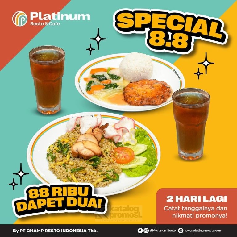 Promo PLATINUM RESTO SPESIAL 8.8 - HARGA PAKET cuma Rp. 88RIBU AJA!