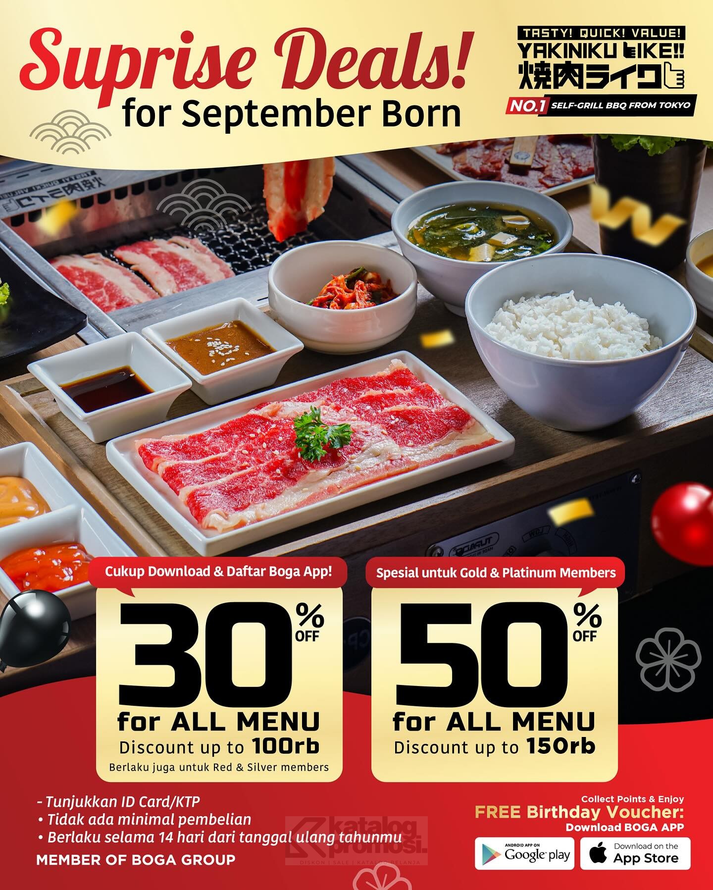 Promo YAKINIKU LIKE BIRTHDAY SPECIAL - DISCOUNT UP TO 50% OFF