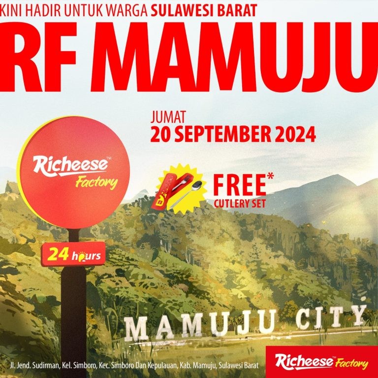 Promo Opening Richeese Factory Mamuju, Sulawesi Barat - Dapatkan GRATIS Merchandise*