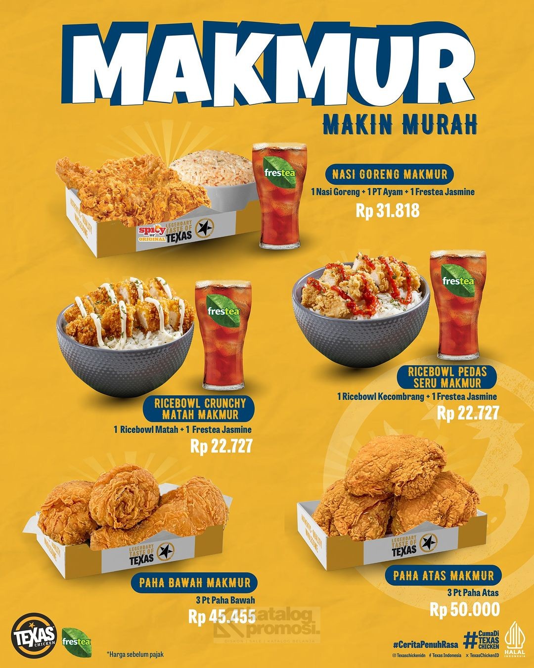 Promo TEXAS CHICKEN Paket MAKMUR (Makin Murah) mulai Rp. 22.727*