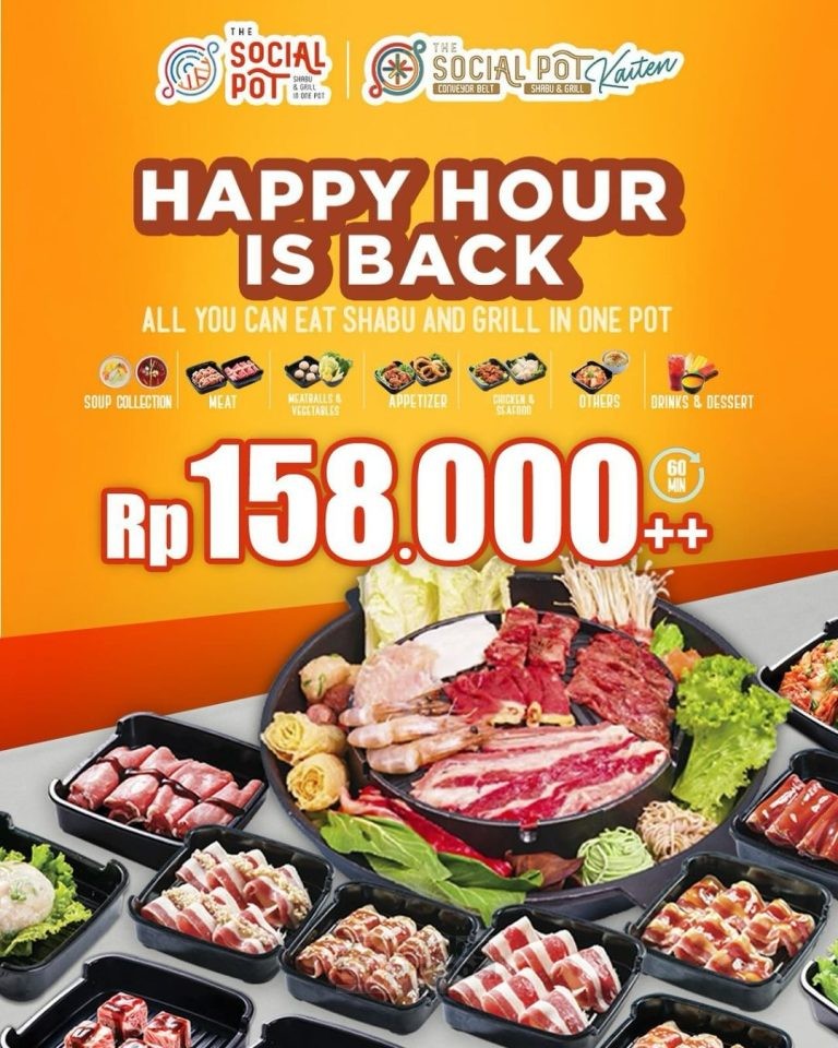 Promo THE SOCIAL POT HAPPY HOUR cuma Rp. 158.000++