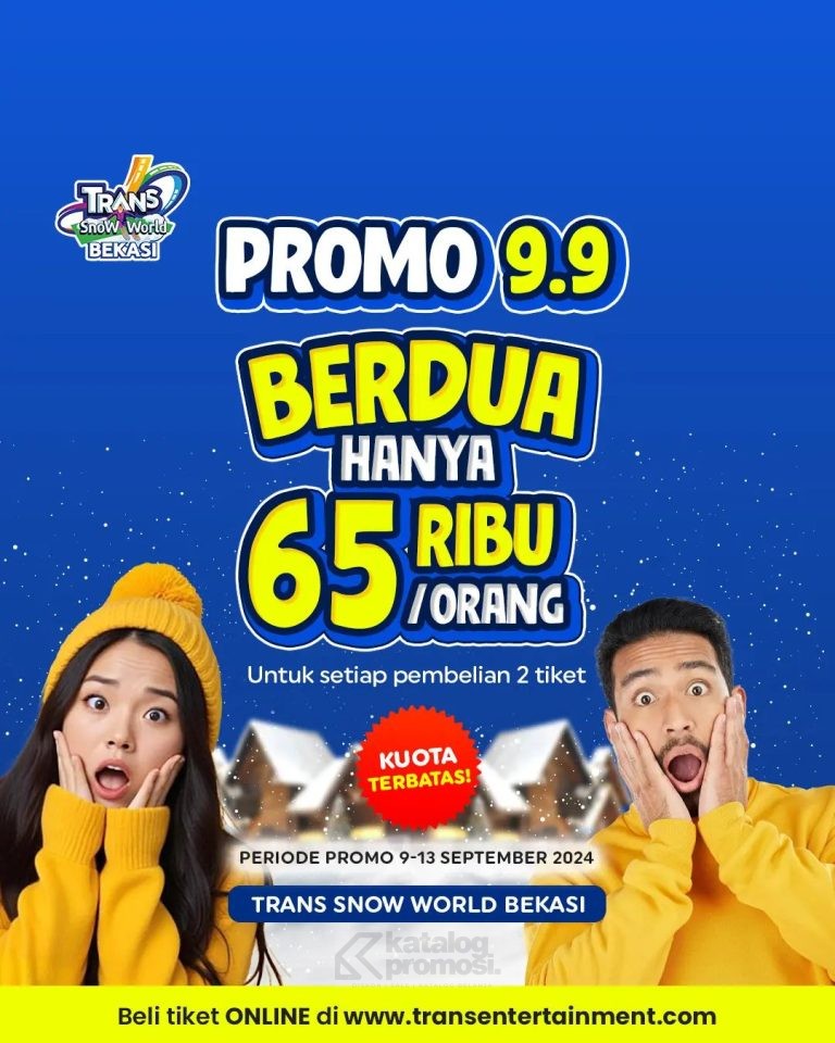 Promo Trans Snow World Bekasi Spesial 9.9 - Main Berdua cuma Rp. 65Ribuan per orang