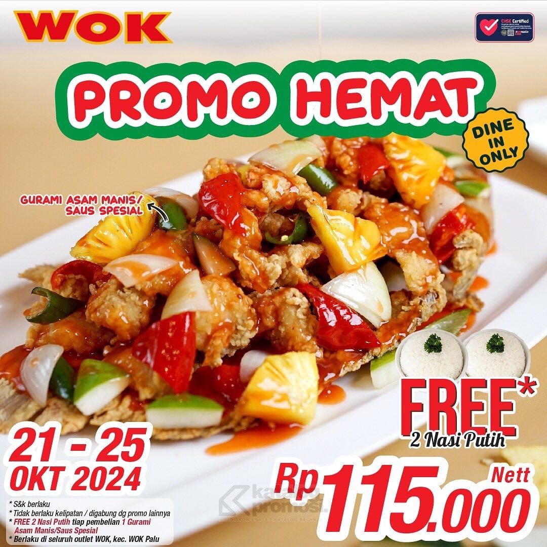 Promo Wok Restaurant Paket Hemat Gurami + Gratis 2 Nasi hanya Rp. 115.000