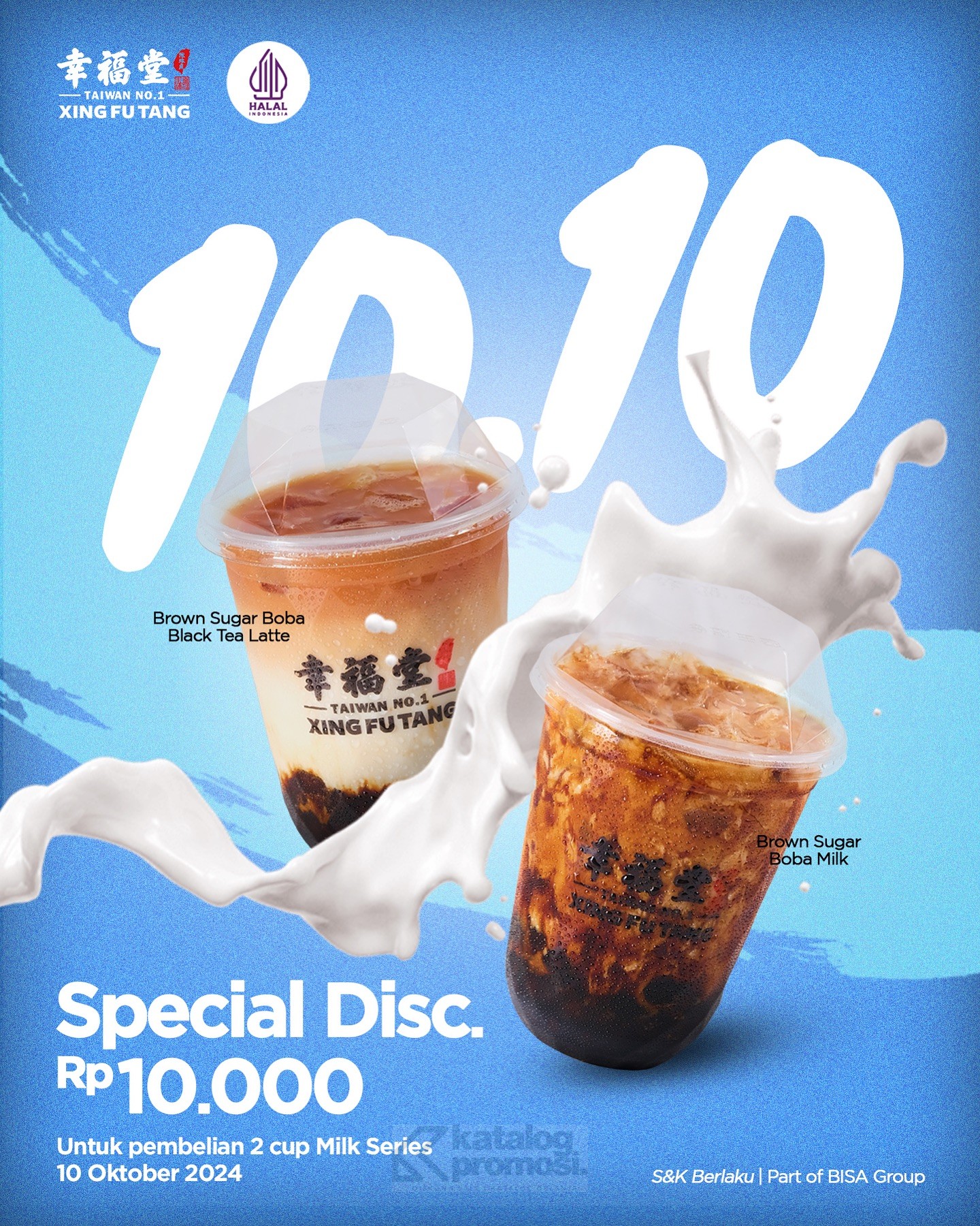 Promo 10.10 XING FU TANG Diskon Rp 10.000 Setiap Pembelian 2 Cups*