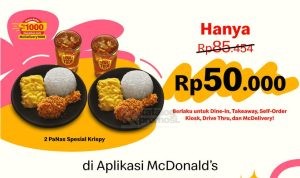 Promo MCDONALDS I LOVE MONDAY 2 PaNas Spesial Krispy hanya Rp50.000