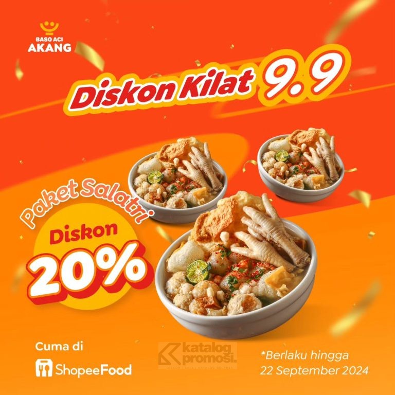 Promo 9.9 Baso Aci Akang ShopeeFood Diskon 20% untuk Paket Salatri