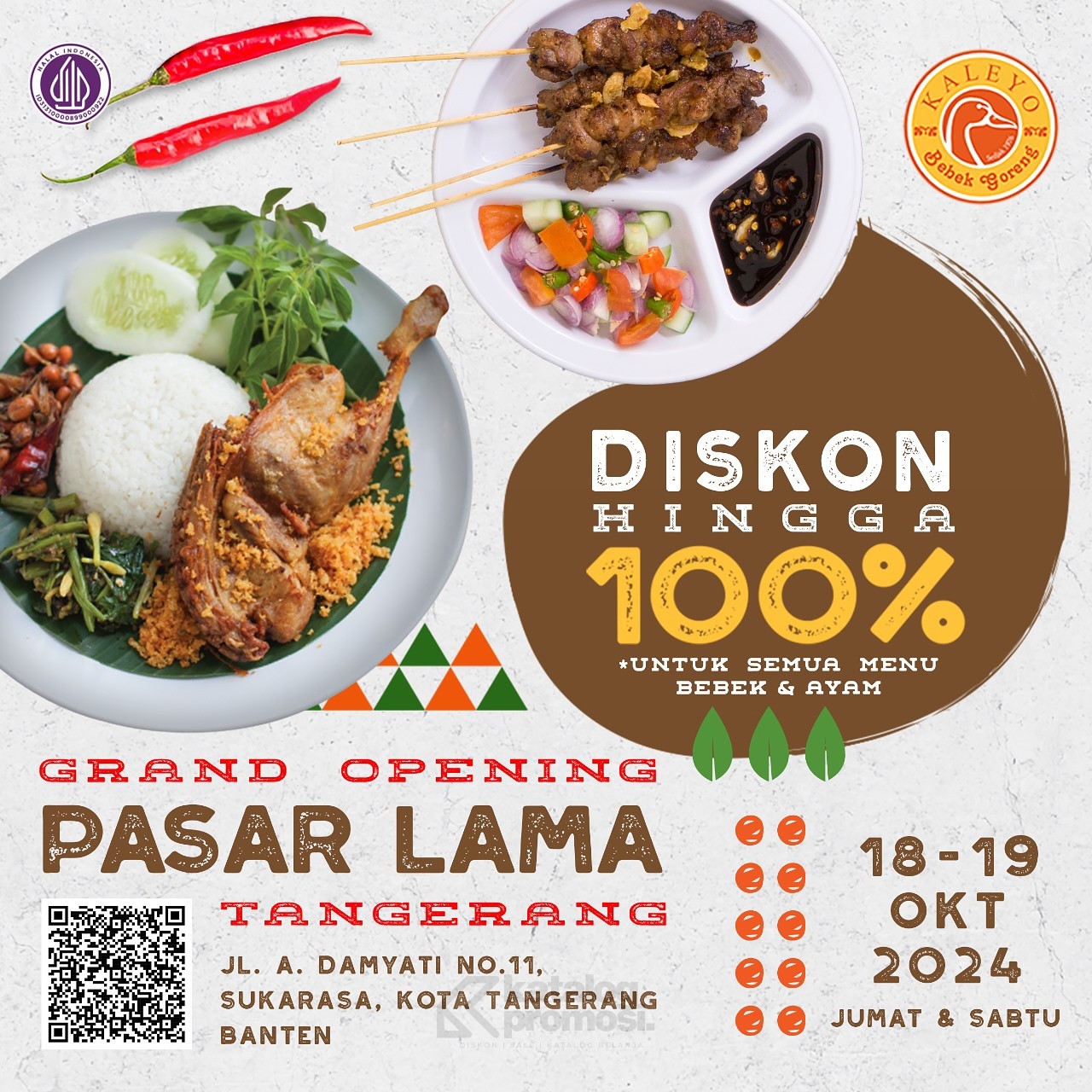 Promo Grand Opening Bebek Kaleyo Pasar Lama Tangerang Diskon Hingga 100%