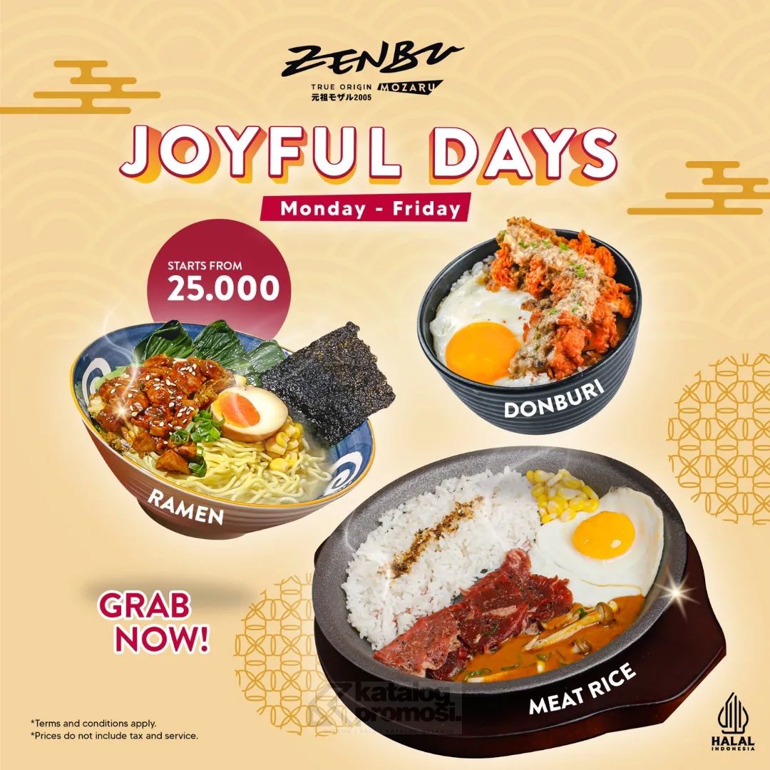 Promo Zenbu Joyful Days Menu Favorit mulai Rp. 25.000