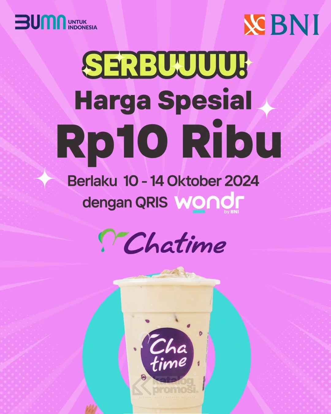 Promo CHATIME 10.10 Harga Spesial cuma Rp 10.000