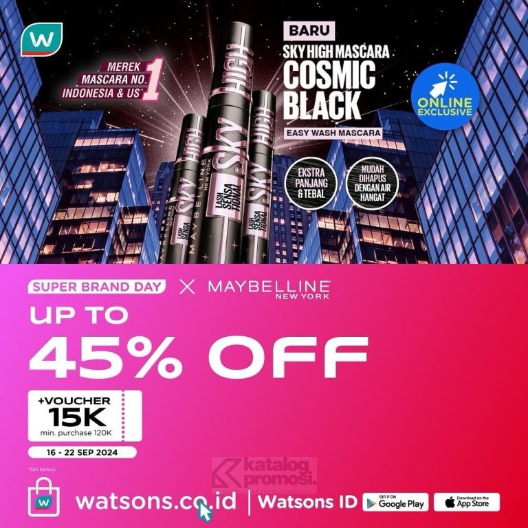 Belanja Produk Maybelline Lebih Cuan di Watsons dapatkan Diskon hingga Gratis Ongkir