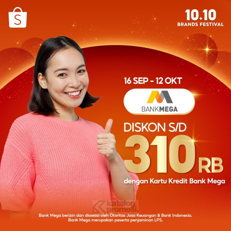 Belanja di Shopee 10.10 Brands Festival dengan Bank Mega Diskon hingga 310K!