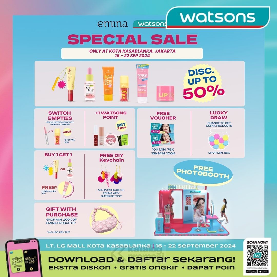 Emina x Watsons Beauty Fair di Kota Kasablanka Datang dan dapatkan Promo Menarik