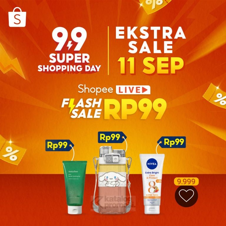 Kesempatan Terakhir Shopee 9.9 Super Shopping Day EKSTRA SALE 11 SEP!