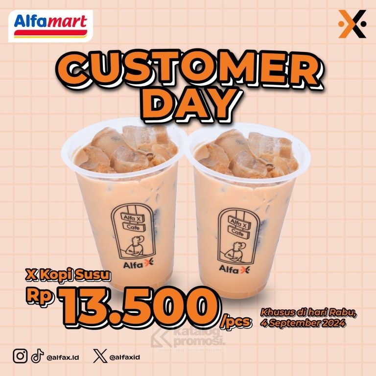 Promo ALFAMART HARI PELANGGAN NASIONAL BELI X Kopi Susu cuma Rp. 13.500