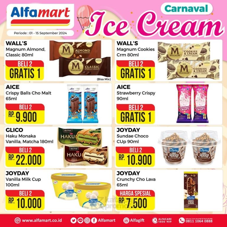 Promo ALFAMART ICE CREAM FAIR periode 01 - 15 SEPTEMBER 2024