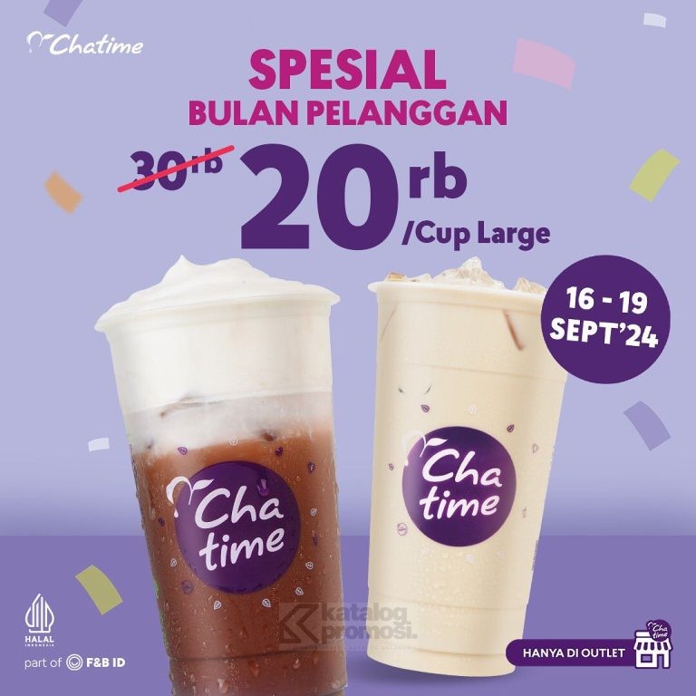 Promo Chatime Beli Minuman Large cuma Rp. 20RIBU