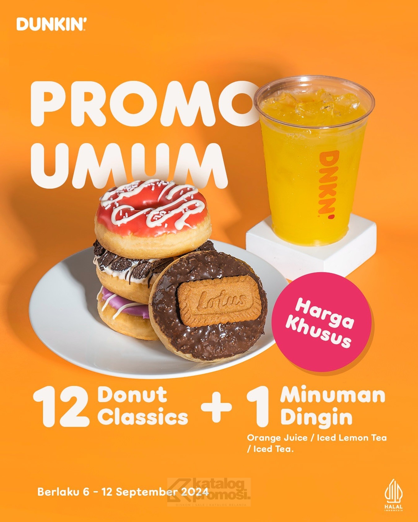 Promo DUNKIN DONUTS - PAKET 12 DONUT + 1 MINUMAN cuma Rp. 99.000*