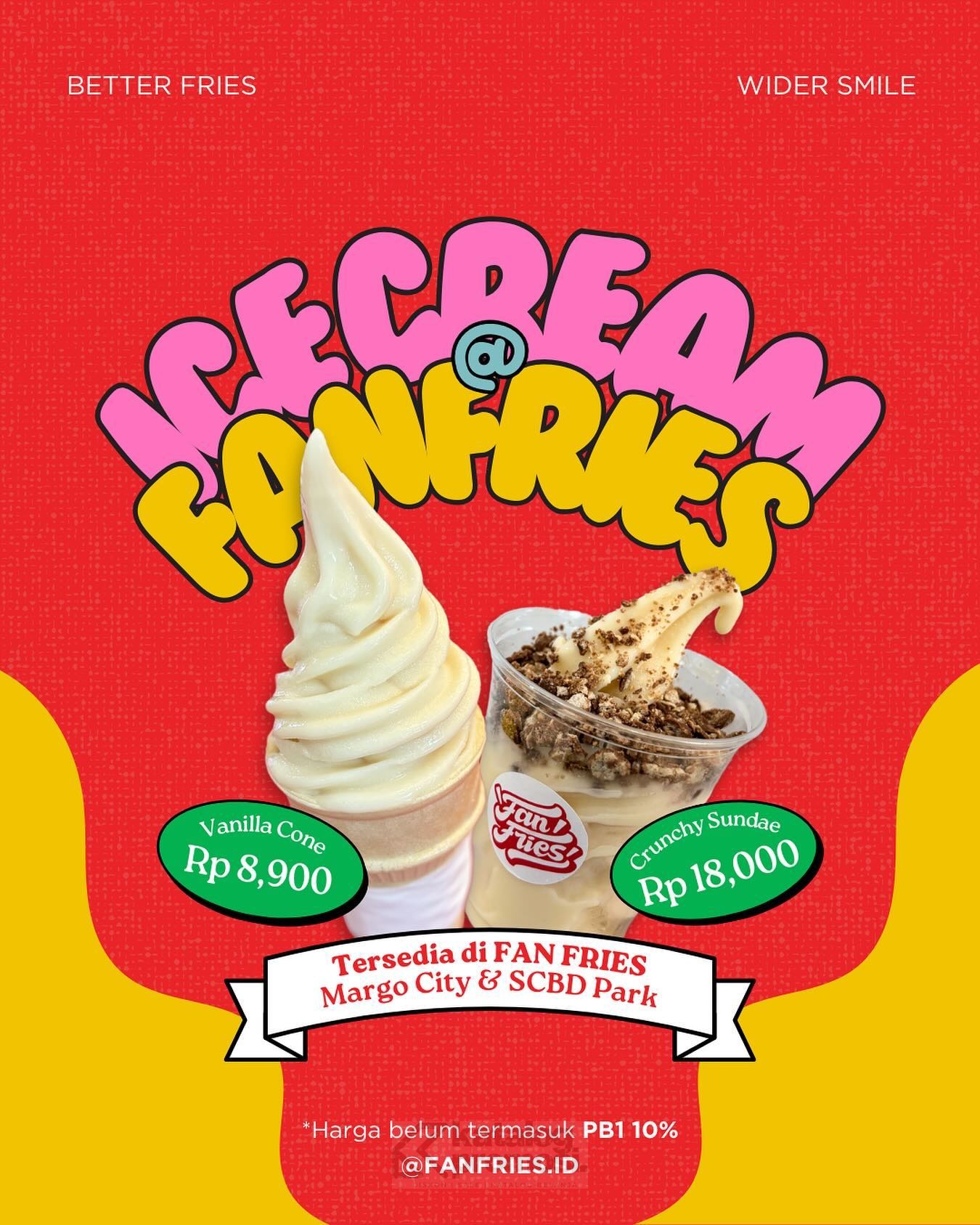 Promo FAN FRIES NEW MENU! Ice Cream Cone dan Sundae