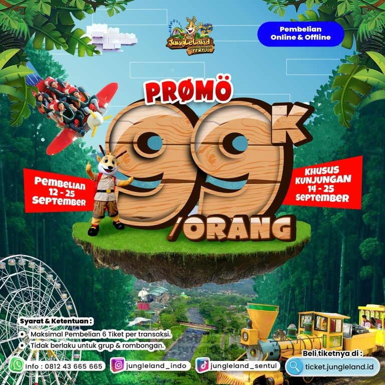 Promo JUNGLELAND TIKET MASUK cuma Rp. 99.000