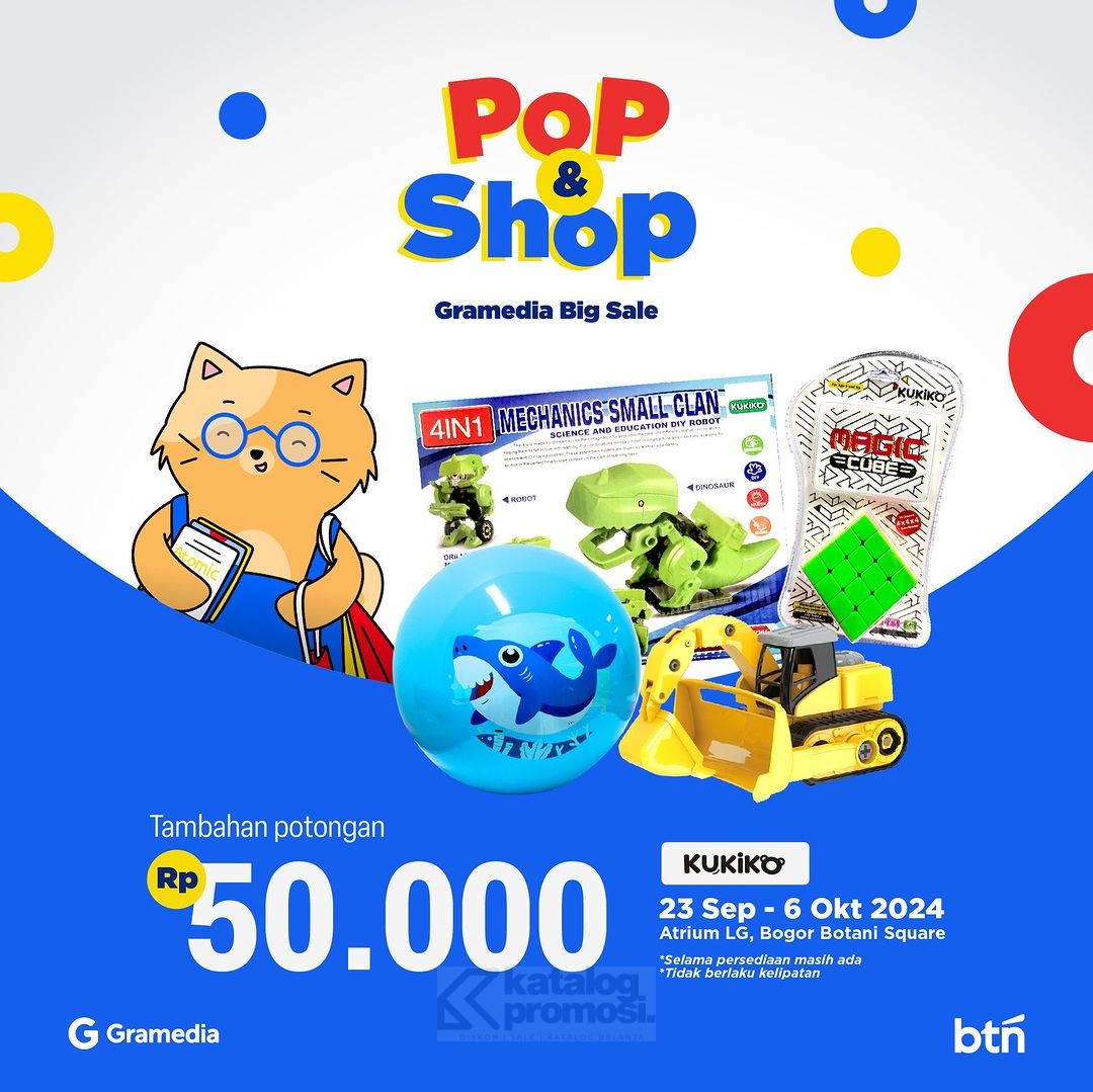 Berburu Mainan Baru di Pop & Shop Gramedia Big Sale dapatkan Diskon hingga 35%