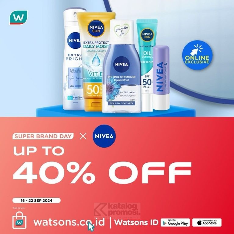 Promo Nivea di Watsons Super Brand Day Diskon hingga 40%