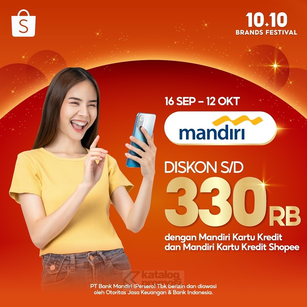 Promo Spesial dari Mandiri di Shopee 10.10 Brands Festival Diskon hingga 330K