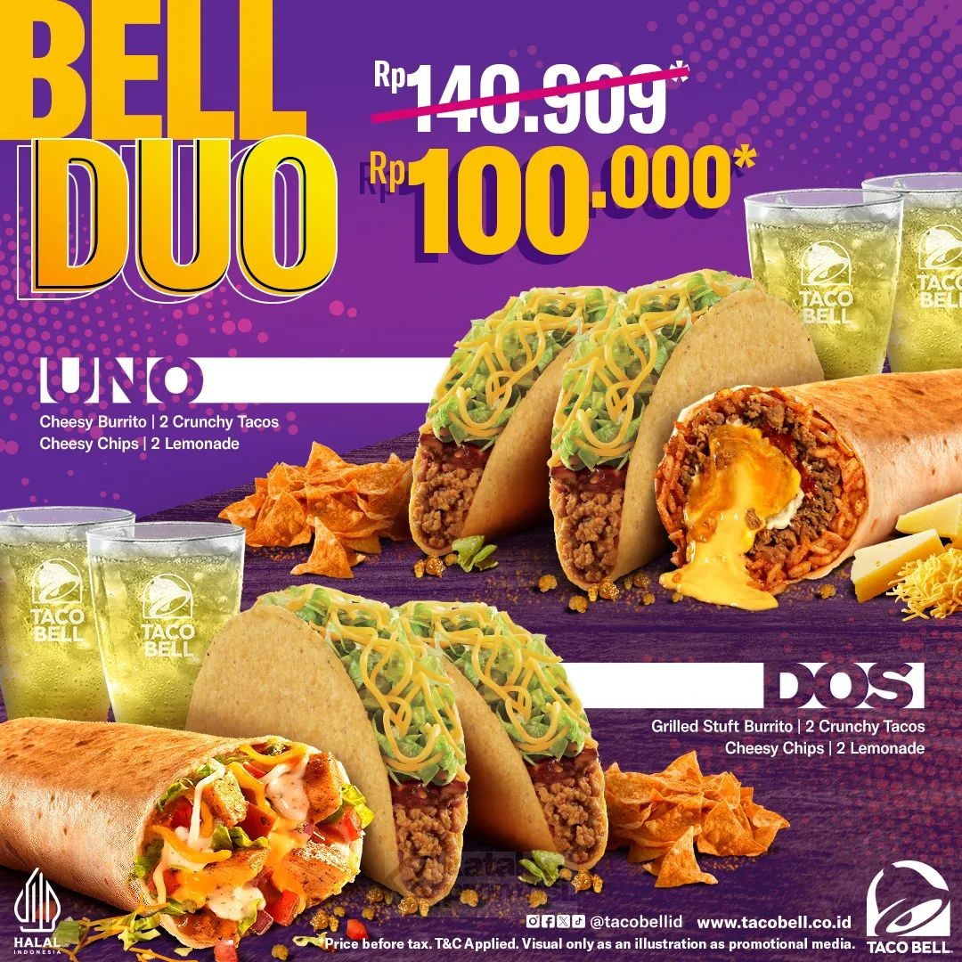 Promo TACO BELL PAKET BELL DUO BERDUA cuma Rp 100.000