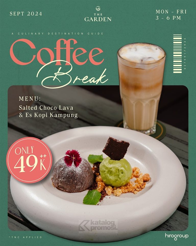 Promo THE GARDEN PAKET COFFEE BREAK cuma Rp. 49.000++