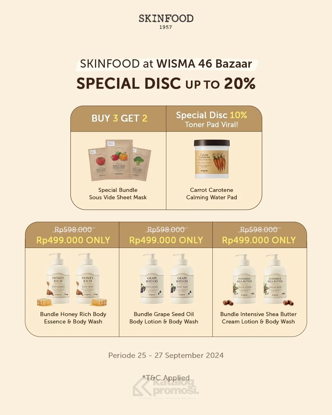 SKINFOOD Hadir di WISMA 46 Bazaar Datang dan dapatkan Diskon Spesial