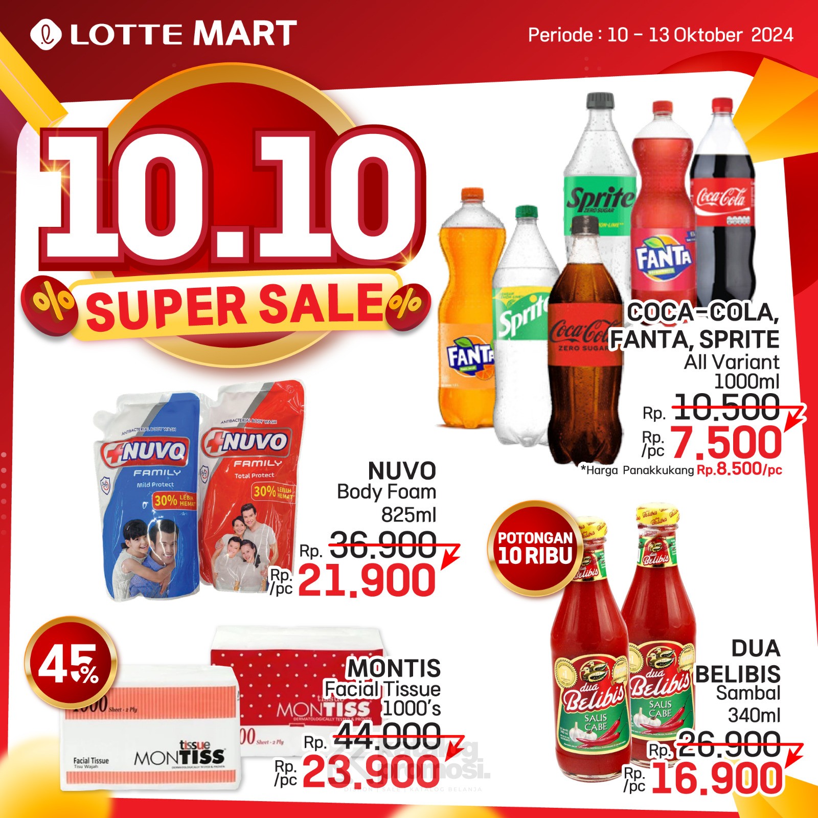 PROMO LOTTEMART 10.10 FESTIVAL BELI 1 GRATIS 1 DAN SERBA Rp. 10.000