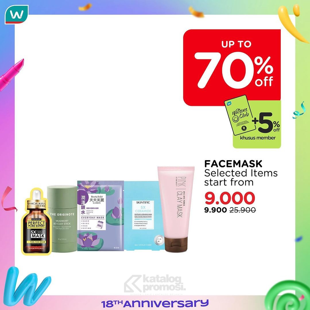 Watsons WEEKEND SPECIAL ANNIVERSARY! Diskon hingga 70% untuk Produk Beauty