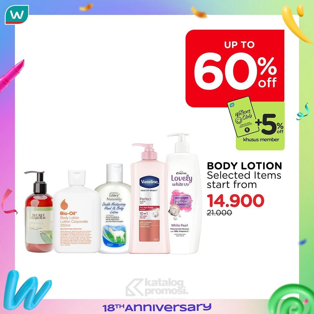 Watsons WEEKEND SPECIAL ANNIVERSARY! Diskon hingga 70% untuk Produk Beauty