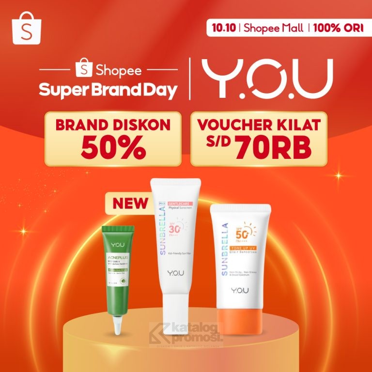 Y.O.U Special di Shopee 10.10 Brands Festival dapatkan VOUCHER KILAT hingga 70K!