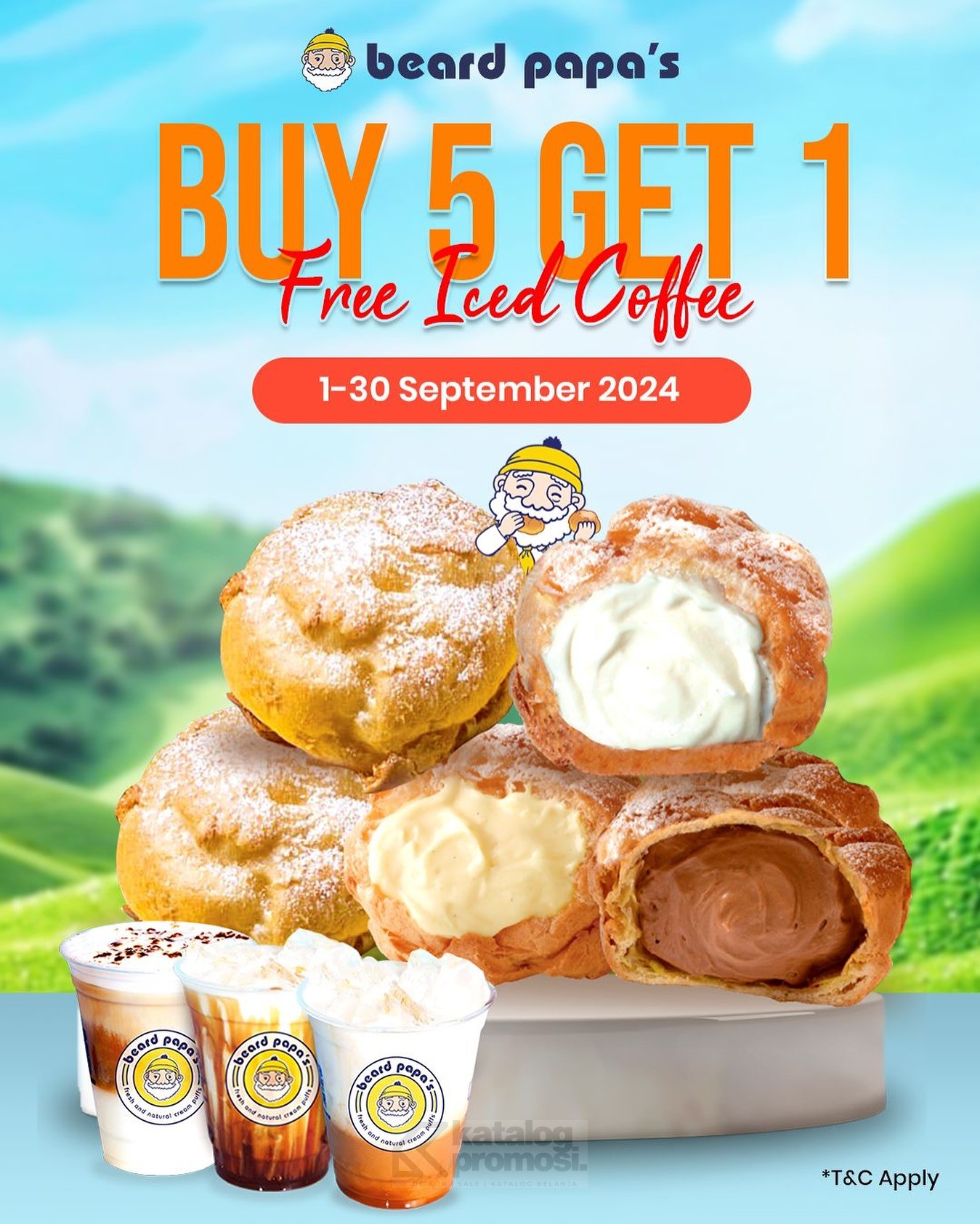 Promo Beard Papa's Buy 5 Get 1 Free Iced Coffee*