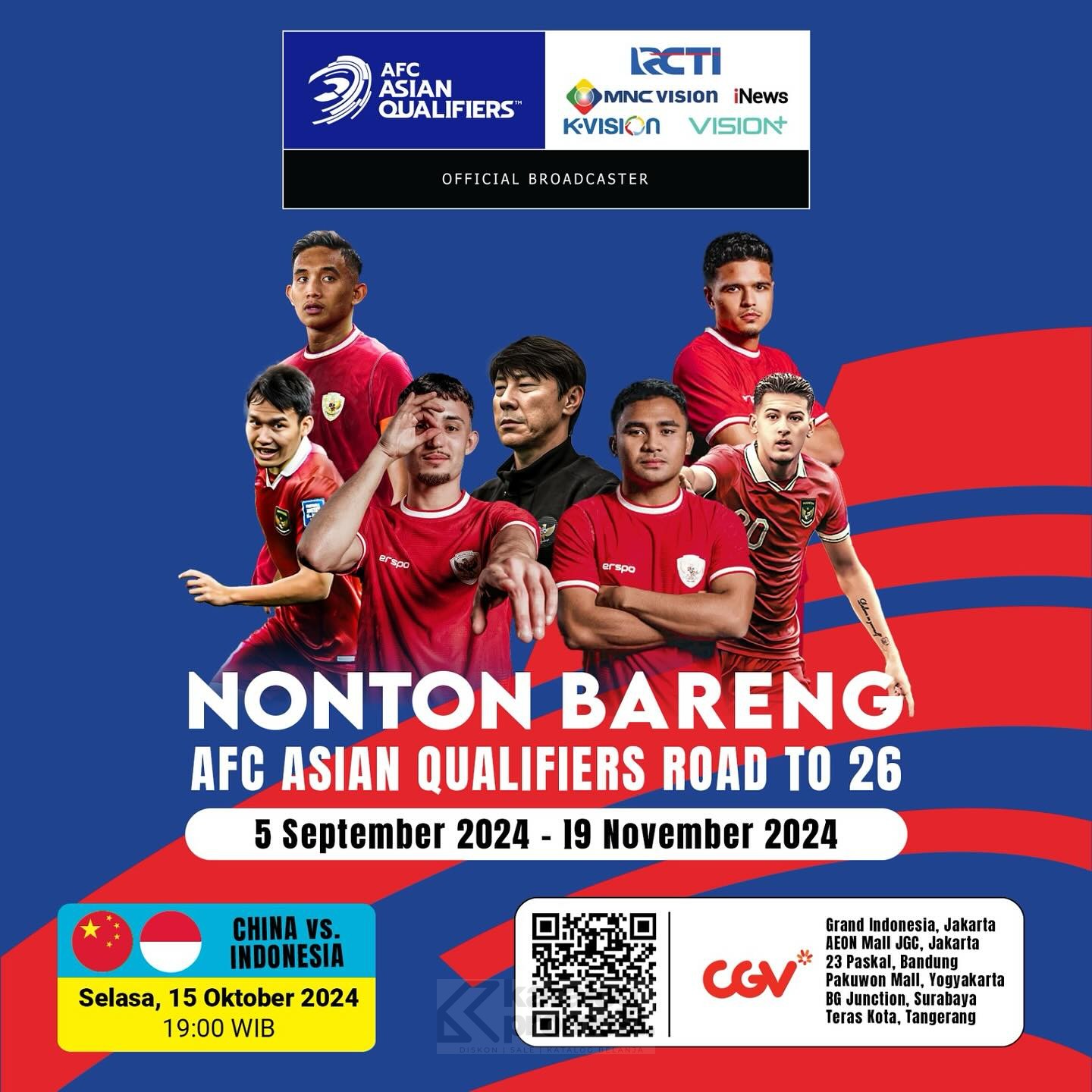 NONTON BARENG TIMNAS DAY CHINA vs INDONESIA di CGV CINEMA