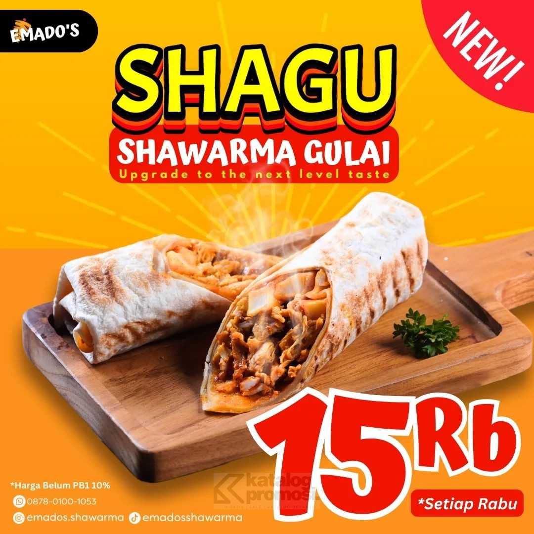 Promo Emado’s Menu Baru! Shawarma Gulai cuma Rp. 15.000