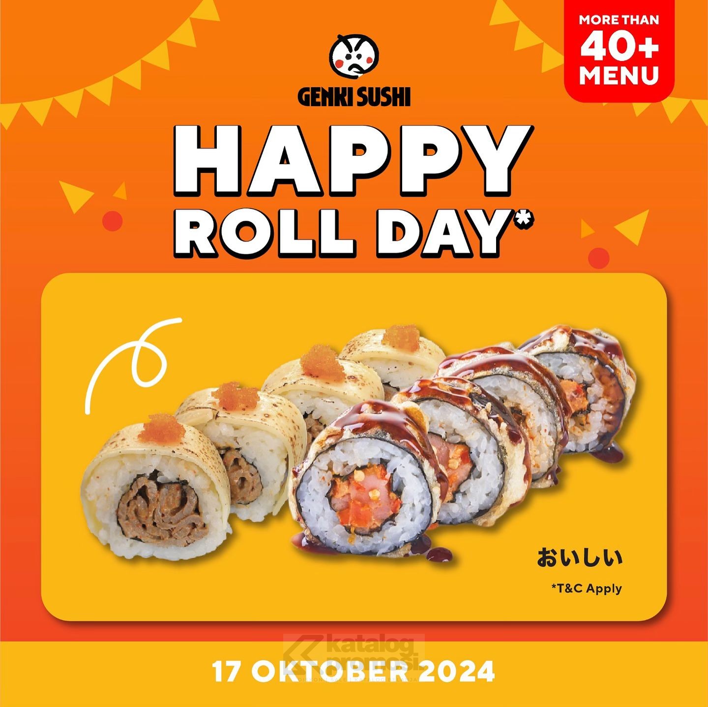 Promo GENKI SUSHI HAPPY ROLL DAY – DISKON 50% untuk MENU FAVORIT*