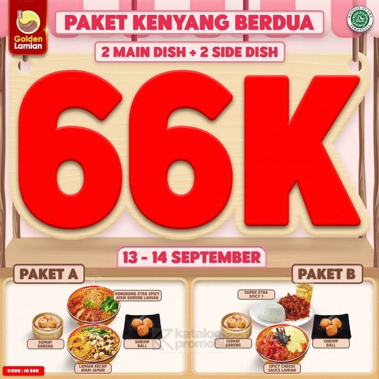 Promo GOLDEN LAMIAN PAKET KENYANG BERDUA cuma Rp. 66RIBUAN