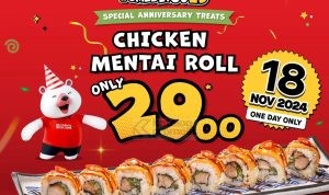 Promo ICHIBAN SUSHI Special Anniversary Treats Chicken Mentai Roll hanya Rp2.900*