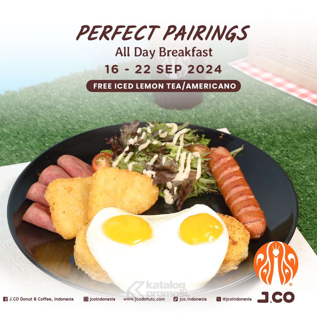 Promo JCO GRATIS Iced Lemon Tea / Americano setiap pembelian menu All Day Breakfast