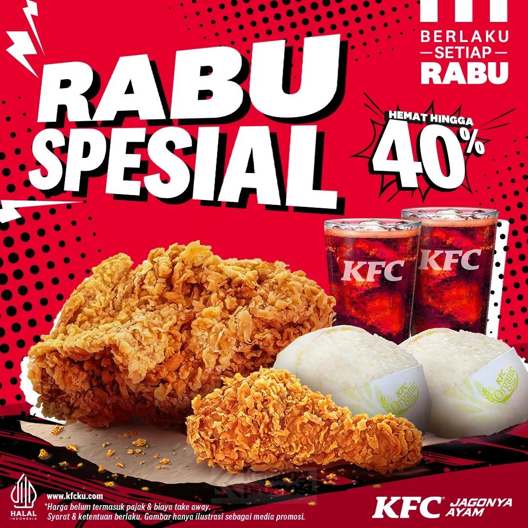 Promo KFC RABU SPESIAL PAKET BERDUA mulai Rp. 40RIBUAN