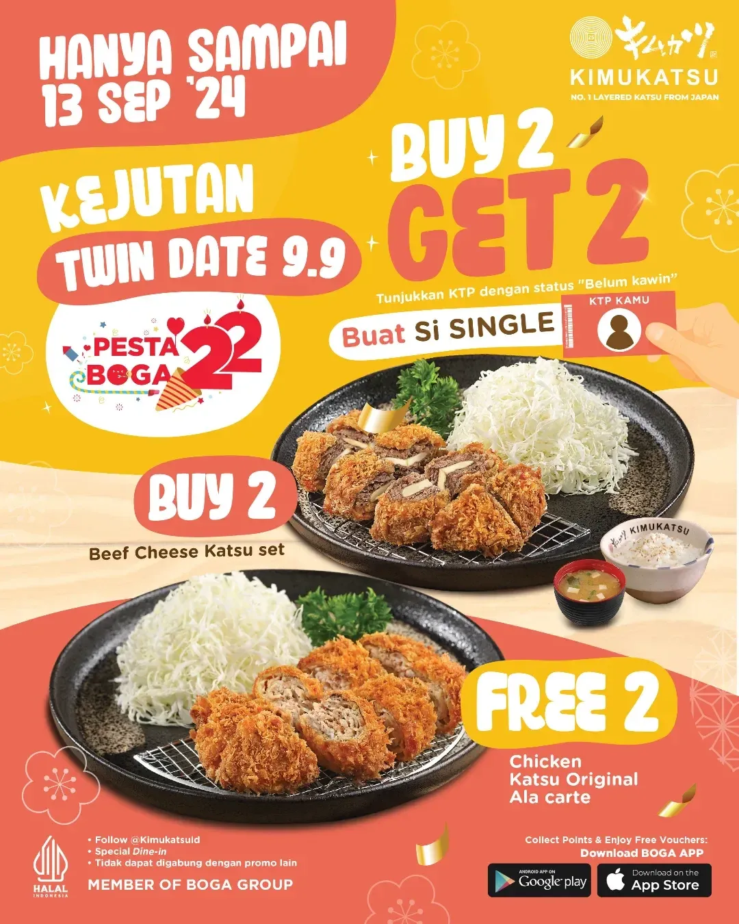 Promo 9.9 KIMUKATSU BUY 2 GET 2 untuk KTP dengan STATUS SINGLE