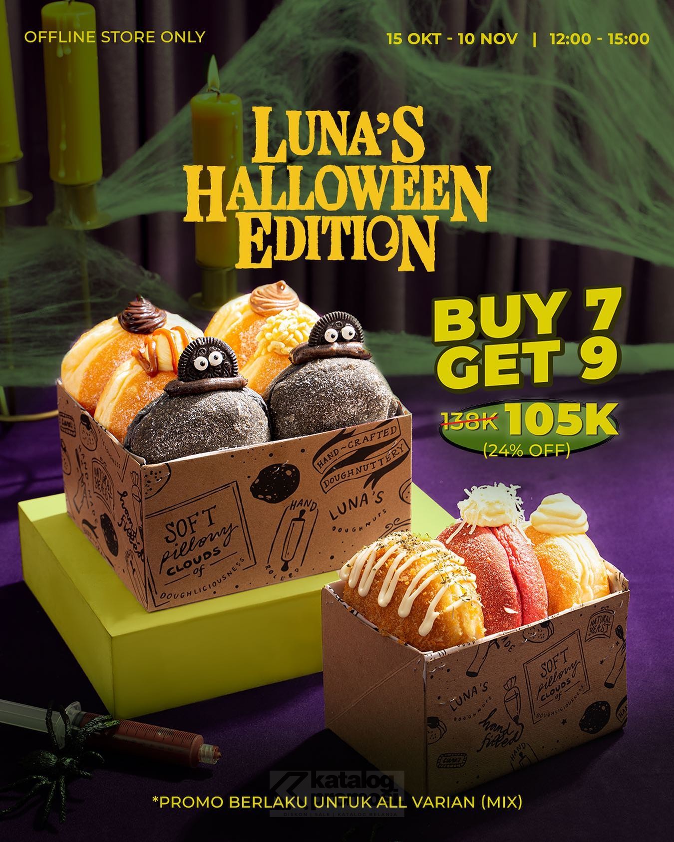 Promo Luna’s Doughnuts Halloween Special – BUY 7 GET 9