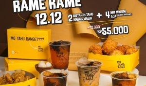 Promo 12.12 Tahu Rame-Rame Mo Tahu Aja - 2 Kotak Mo Tahu Kriuk/Walik + 4 Mo Minum Aja hanya 55 RIBU*