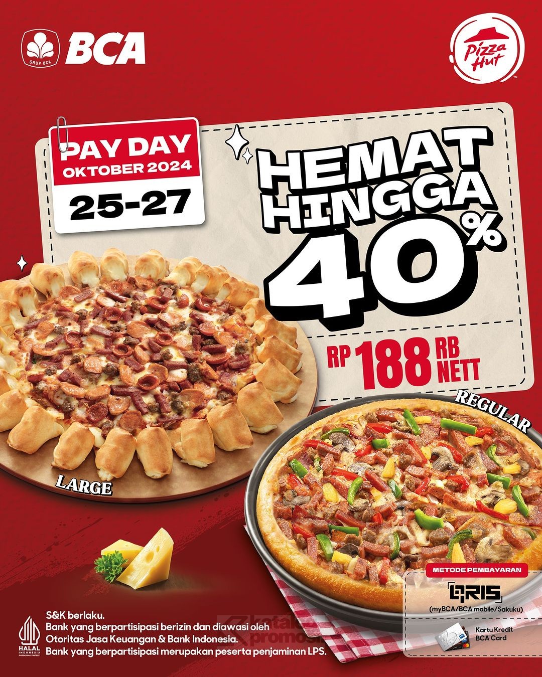 Promo BCA Pizza Hut Payday Hemat hingga 40%