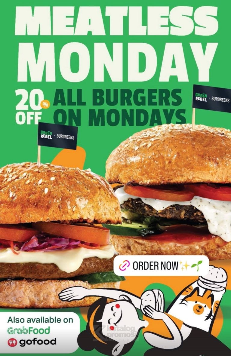 Promo BURGREENS Meatless Monday Discount 20% off all burgers