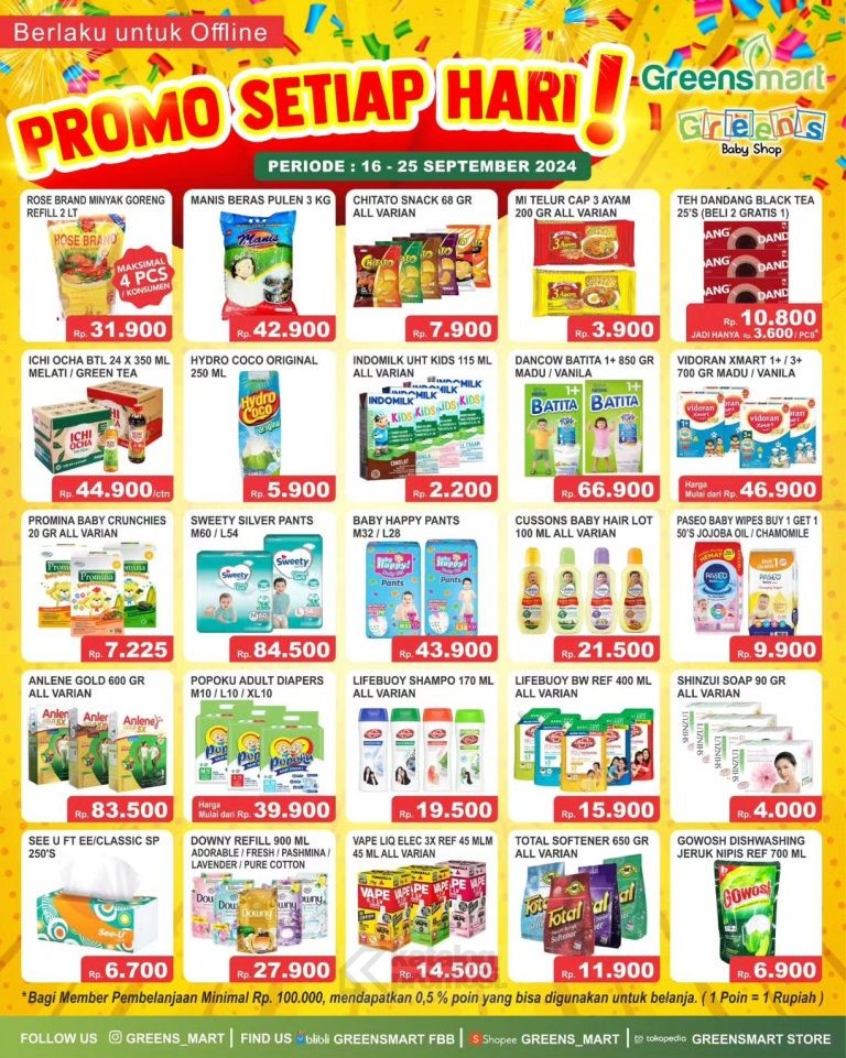 Promo JSM WEEKLY GREENSMART 16-25 SEPTEMBER 2024