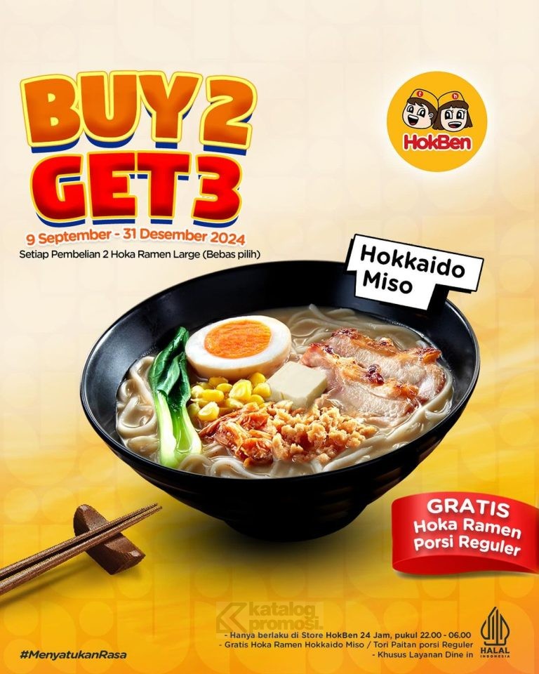 Promo HOKBEN BELI 2 DAPAT 3 HOKA RAMEN